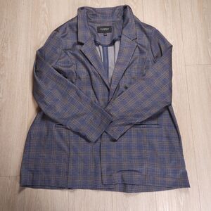 Liverpool Los Angeles Boyfriend Blazer Jacket Women Size 3X Plaid Relaxed